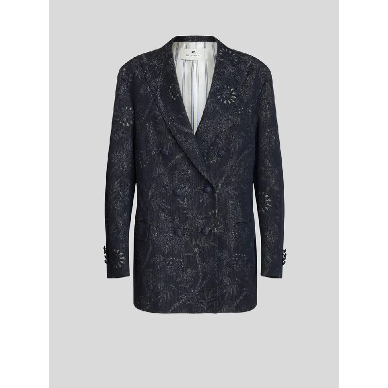 Cotton And Linen Jacquard Jacket