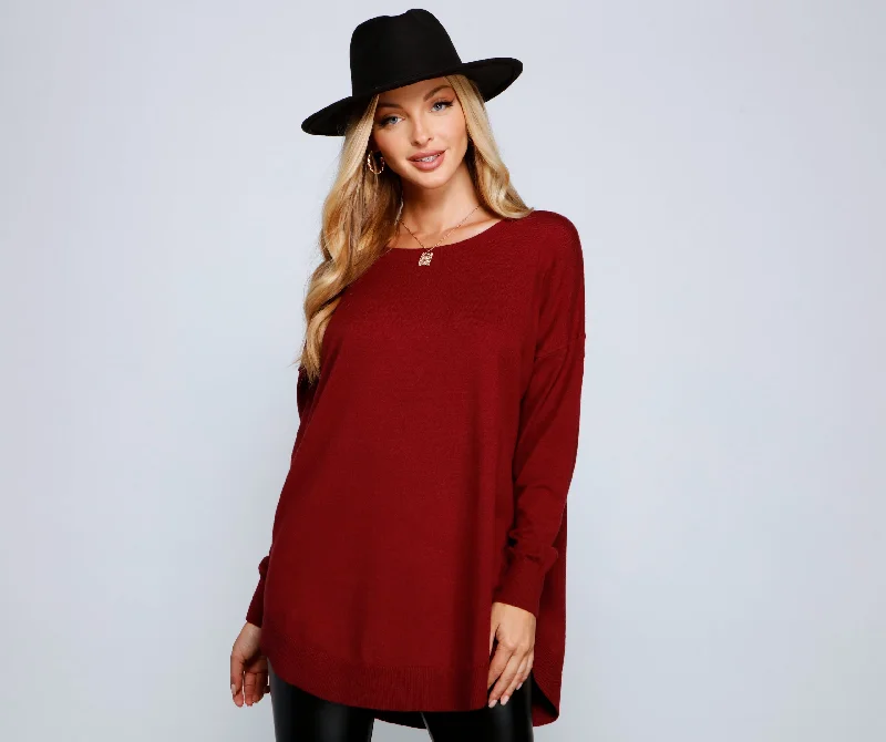 Cozy Basic Lattice Back Tunic