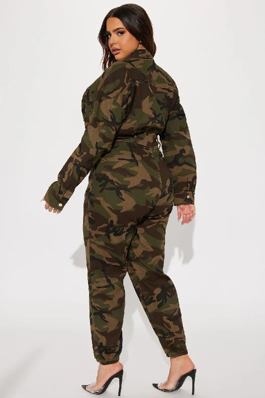 Daniela Long Sleeve Camo Jumpsuit - Camouflage