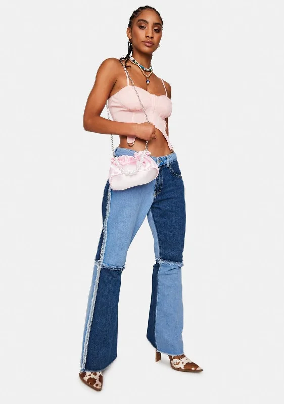 Diva Infinite Vibes Stretch Denim Hook Eye Bustier