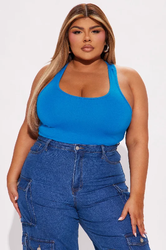 Divine Basic Tank Bodysuit - Cobalt