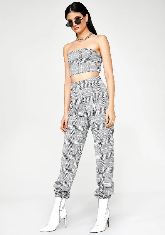 Down To Bizzness Plaid Set