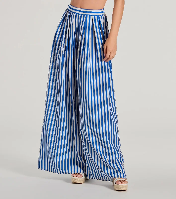 Festive Fun High-Rise Striped Palazzo Pants