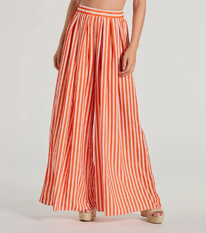 Festive Fun High-Rise Striped Palazzo Pants