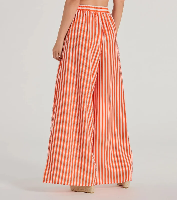 Festive Fun High-Rise Striped Palazzo Pants