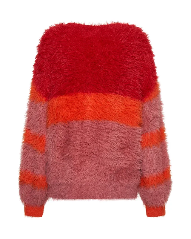 FLUFFY COLOUR BLOCK SWEATER