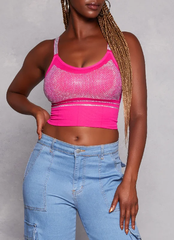 Seamless Rhinestone Cropped Cami