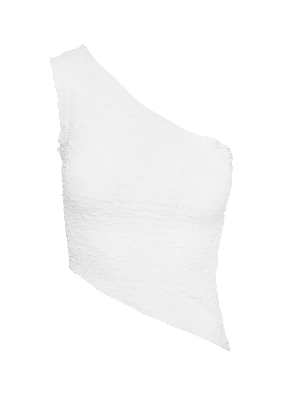 Gema One Shoulder Top White