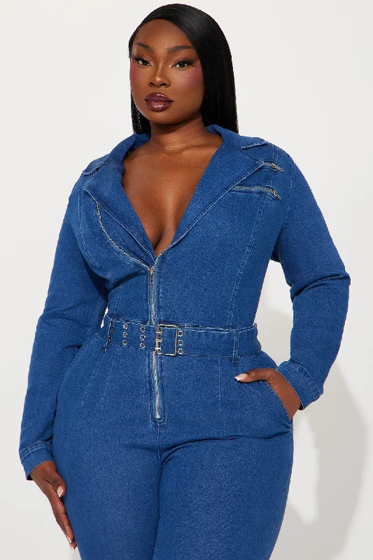 Good For Your Ego Denim Jumpsuit - Medium Wash