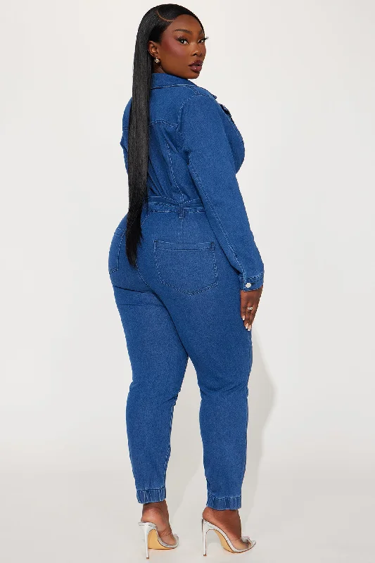 Good For Your Ego Denim Jumpsuit - Medium Wash