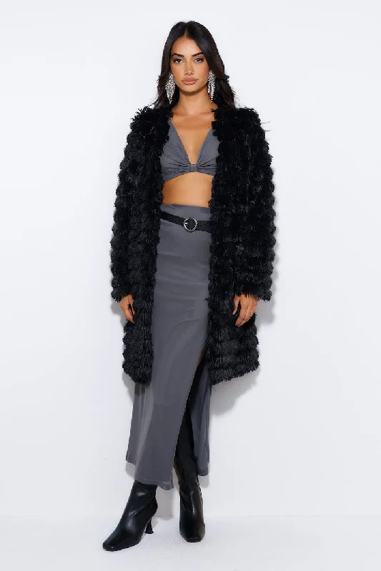 Got The Game Faux Fur Jacket Black