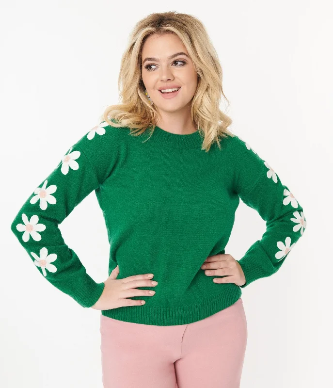 Green Daisy Sweater