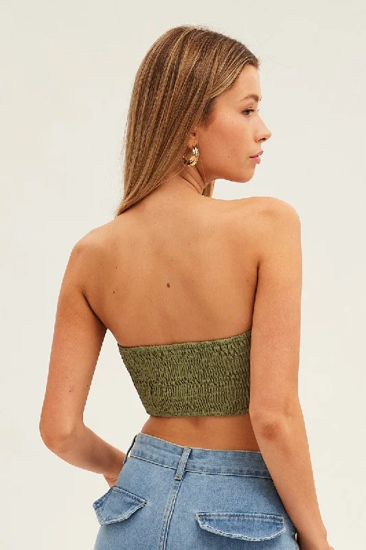 Green Lace Up Corset Top