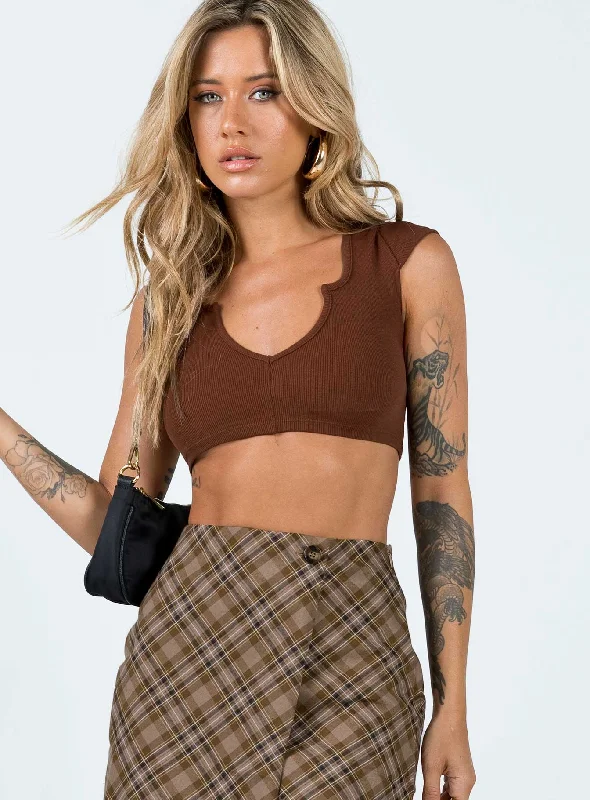 Motel Guanna Top Brown