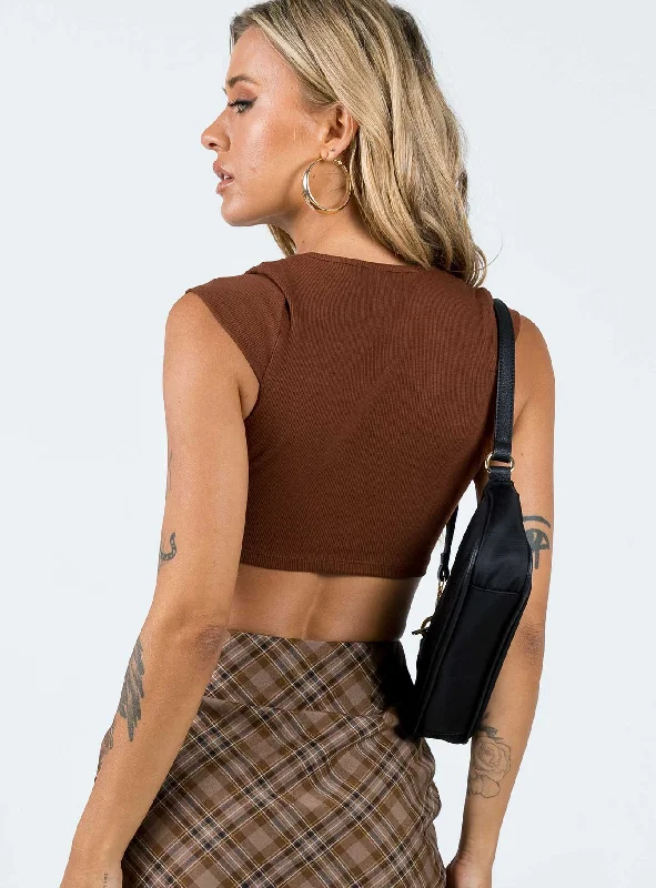 Motel Guanna Top Brown