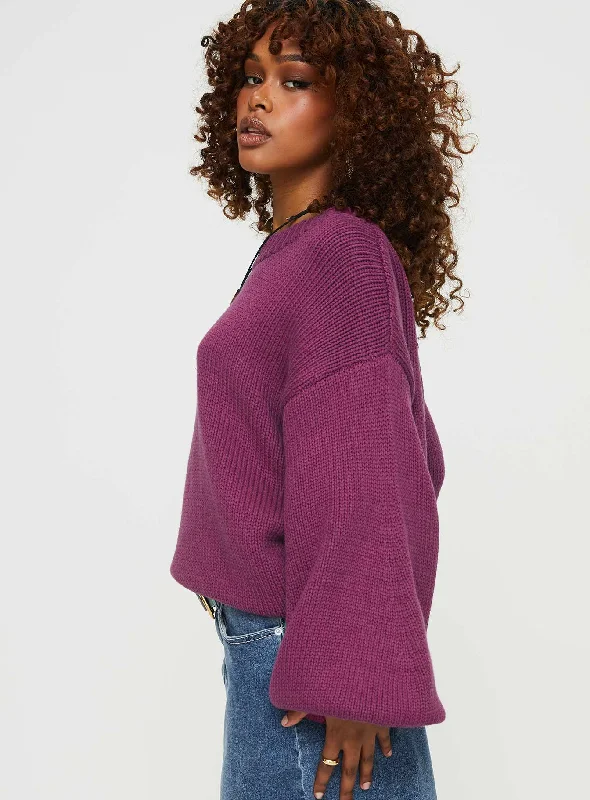 Harmony Knit Sweater Burgundy