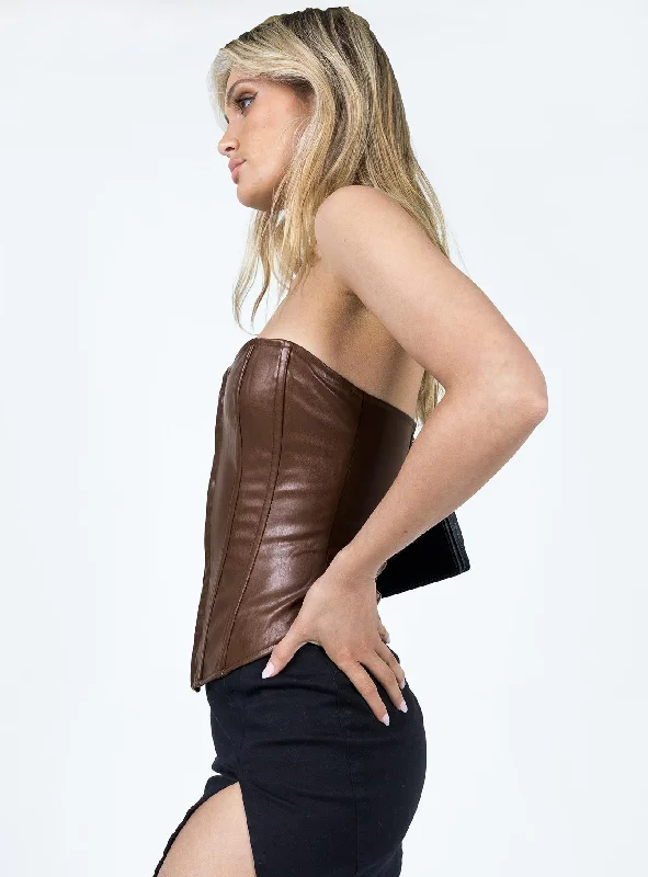 Hayes Longline Bustier Brown