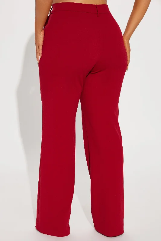 Heidi Wide Leg Trouser Pant - Red