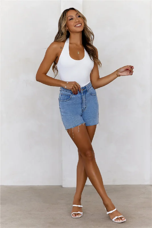 HELLO MOLLY BASE Going Viral Halter Top White