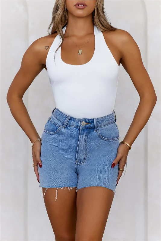 HELLO MOLLY BASE Going Viral Halter Top White