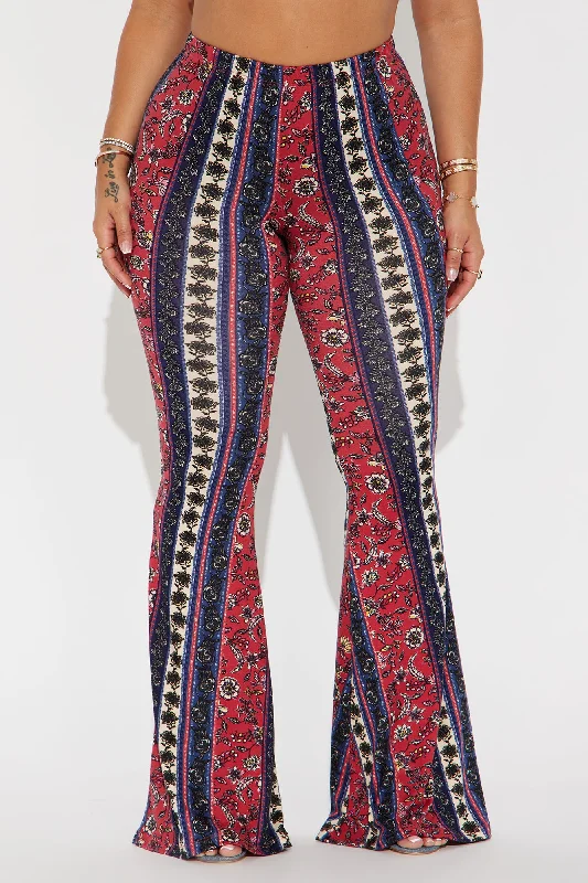 Here For It Flare Pant - Red/combo