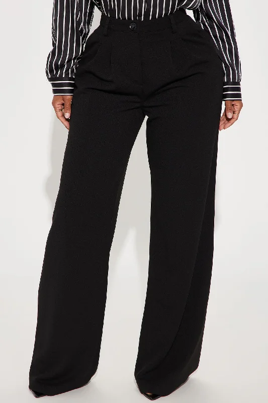 Hold On I'm Busy Trouser - Black