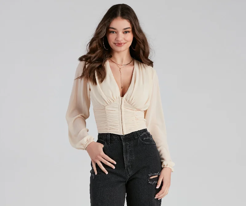 Hooked On Fashion Chiffon Corset Top