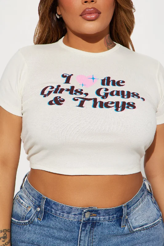 I Love The Girls Gays & Theys Tee - Ivory