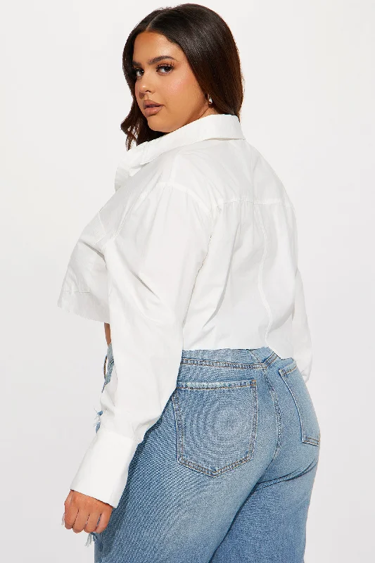 It's A Must Asymmetrical Poplin Shirt - White