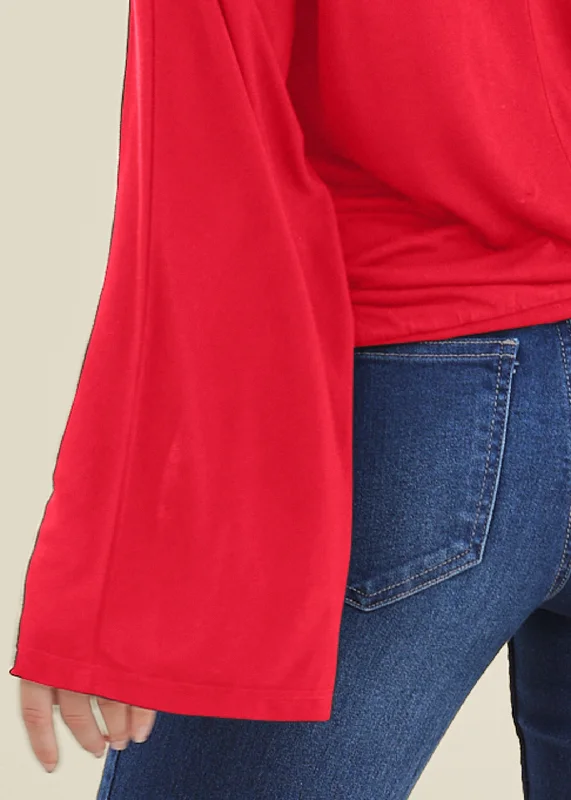 Banded hem top - Red