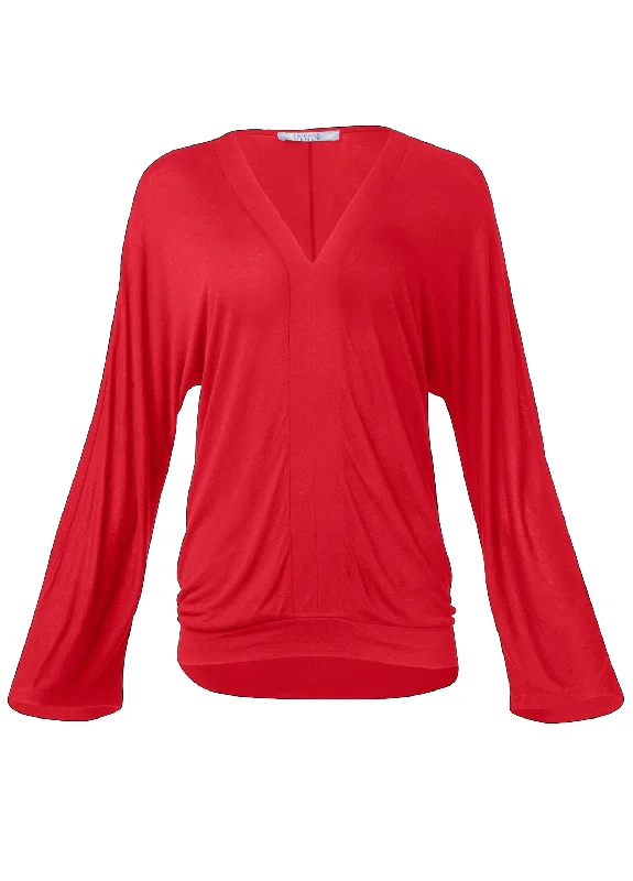 Banded hem top - Red