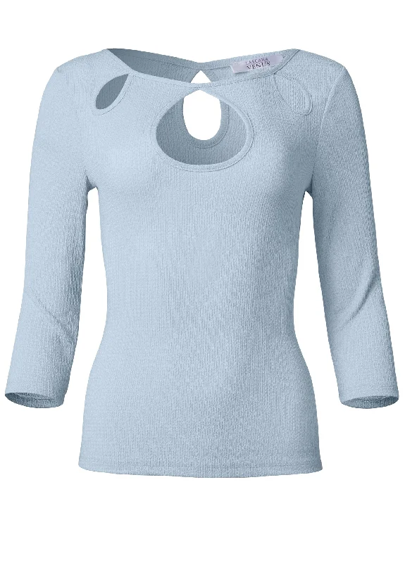 Cut out long sleeve top - Blue