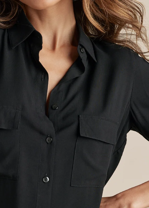 Button-Up Blouse - Black