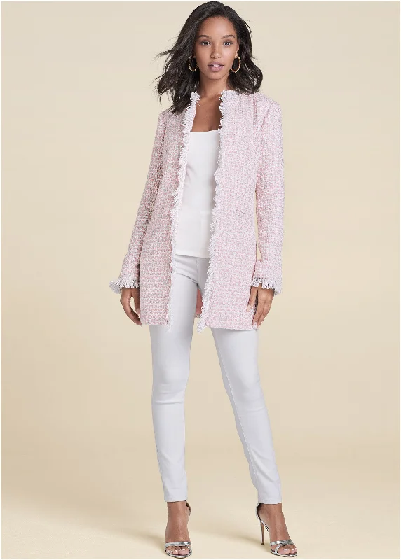 Tweed jacket - Pink & White