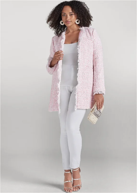 Tweed jacket - Pink & White