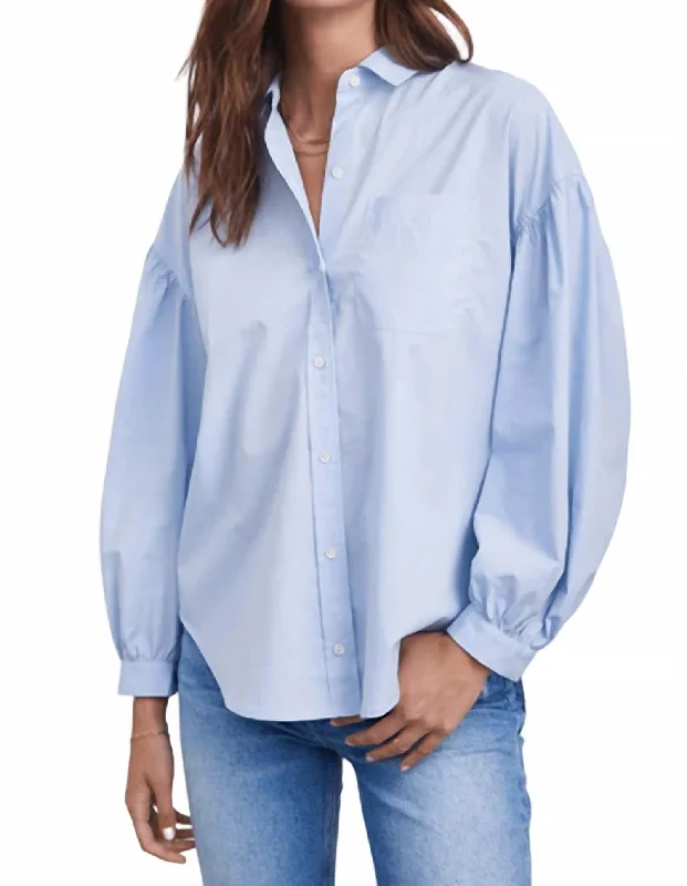 Janae Button Down Shirt In Blue Jay