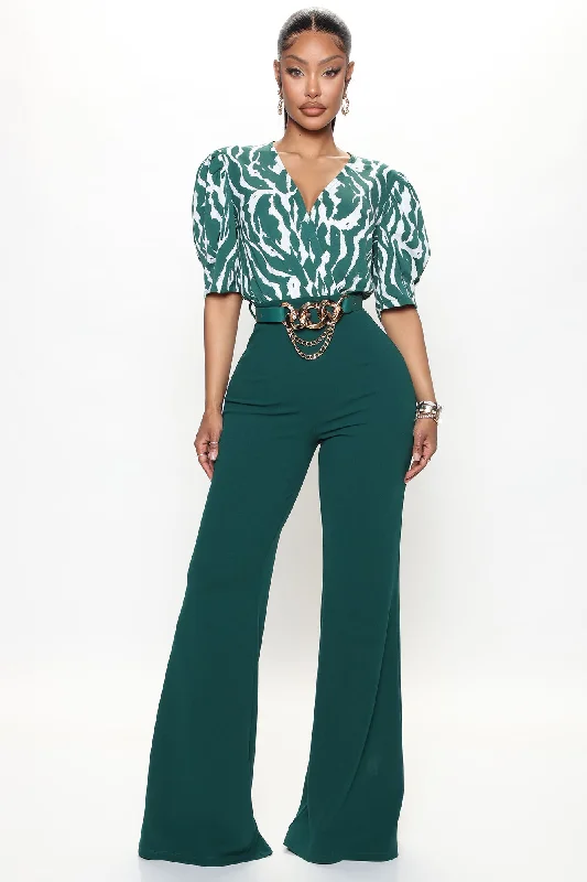 Juliette Printed Jumpsuit - Green/combo