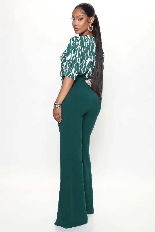 Juliette Printed Jumpsuit - Green/combo