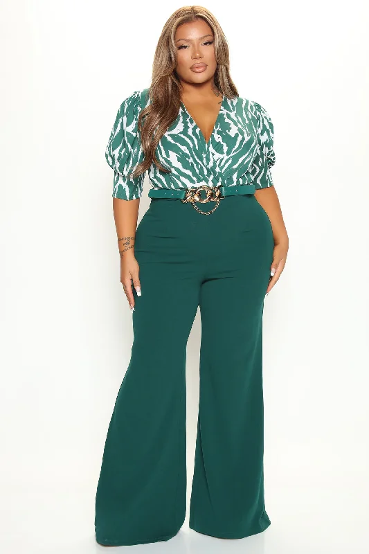 Juliette Printed Jumpsuit - Green/combo