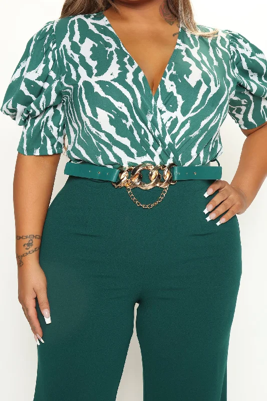 Juliette Printed Jumpsuit - Green/combo