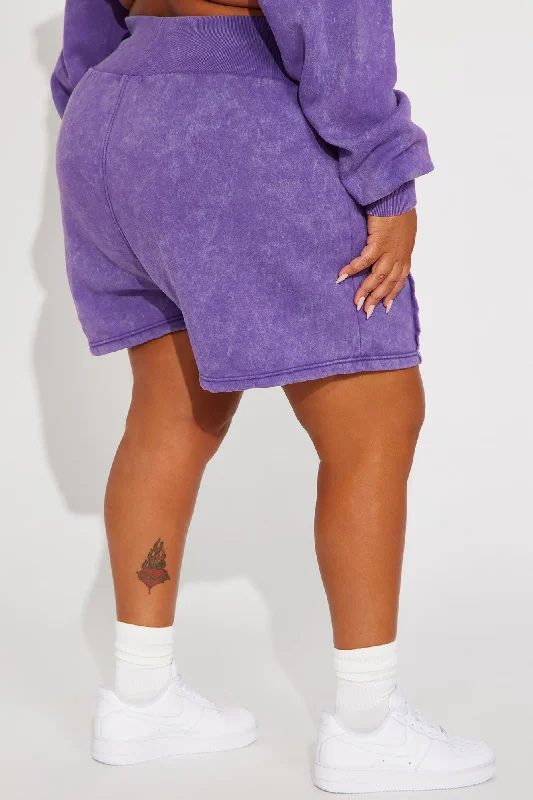 Kamaya Washed Fleece Short - Purple