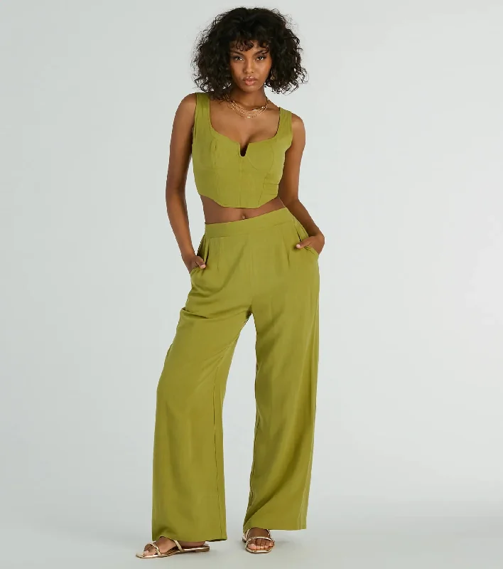 Keep It Light High Rise Linen Palazzo Pants