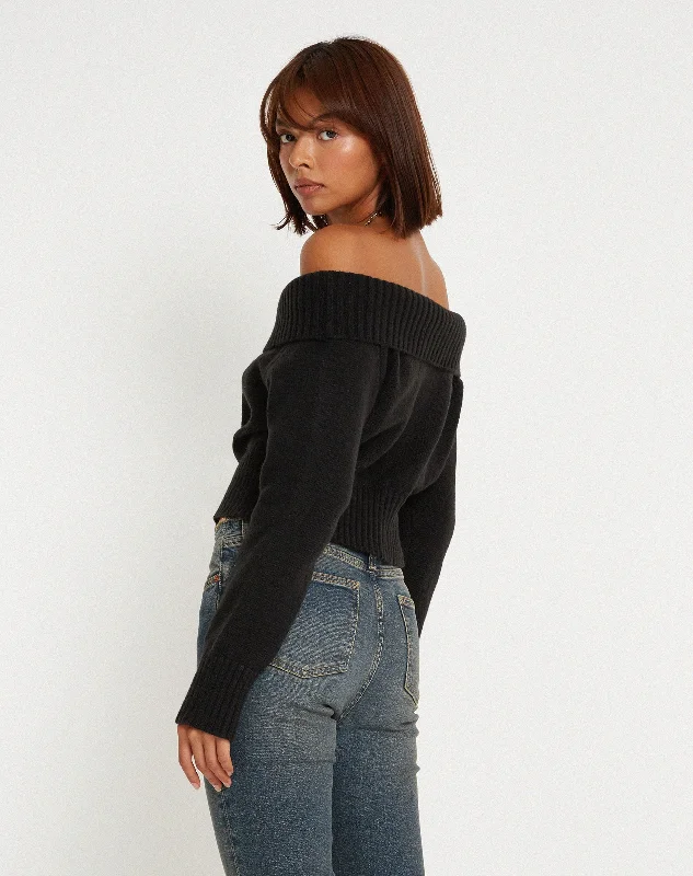 Koriya Bardot Top in Black