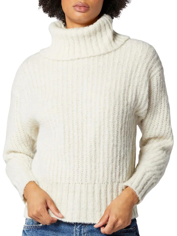 Ledra Womens Wool Blend Knit Turtleneck Sweater