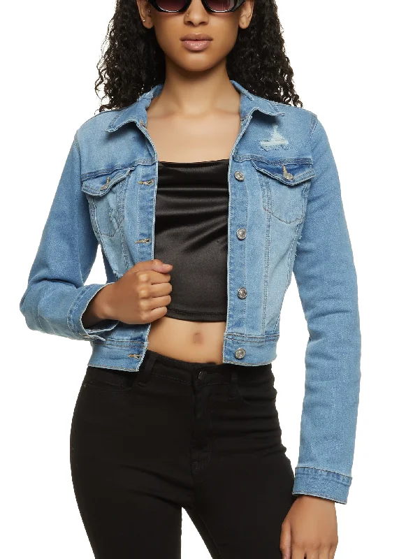 WAX Distressed Denim Jacket