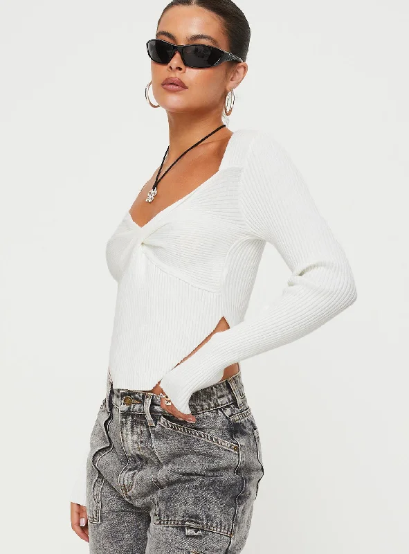 Listette Long Sleeve Top White