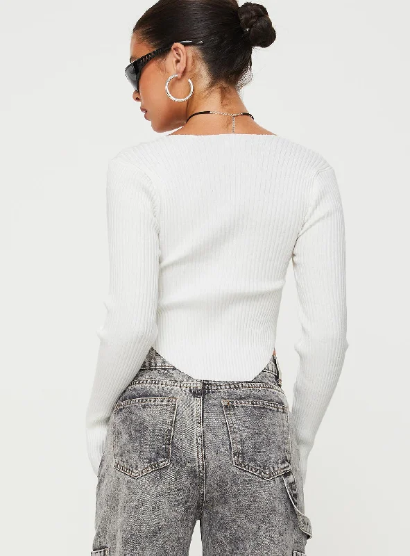 Listette Long Sleeve Top White