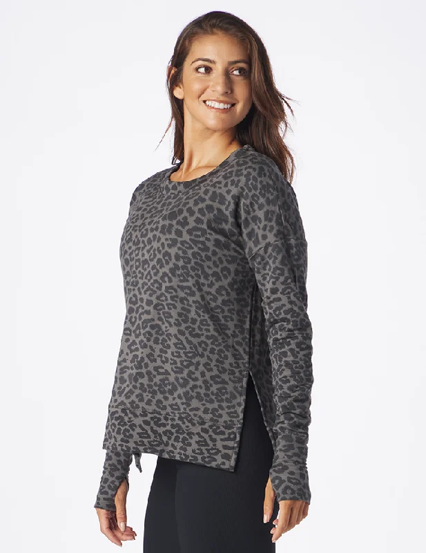 Lounge Long Sleeve: Black Leopard