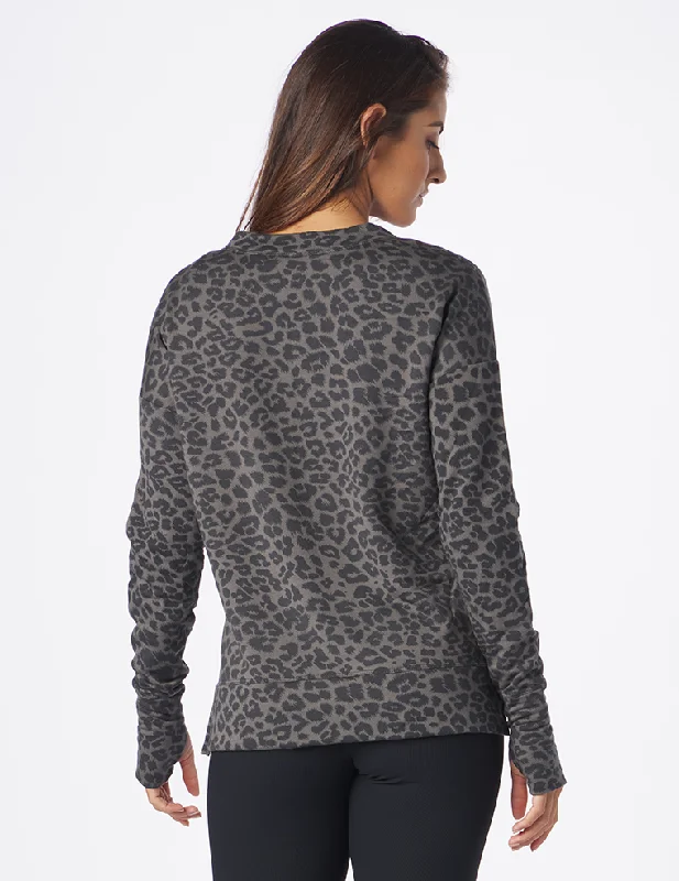 Lounge Long Sleeve: Black Leopard