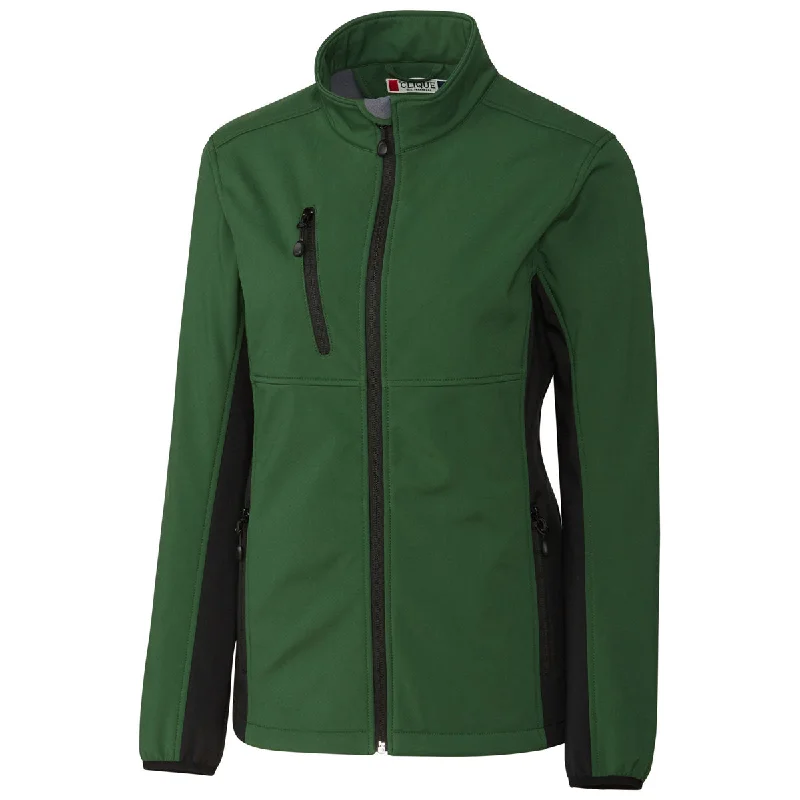 Clique Women's Bottle Green/Black Narvik Colorblock Softshell